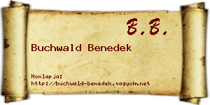 Buchwald Benedek névjegykártya